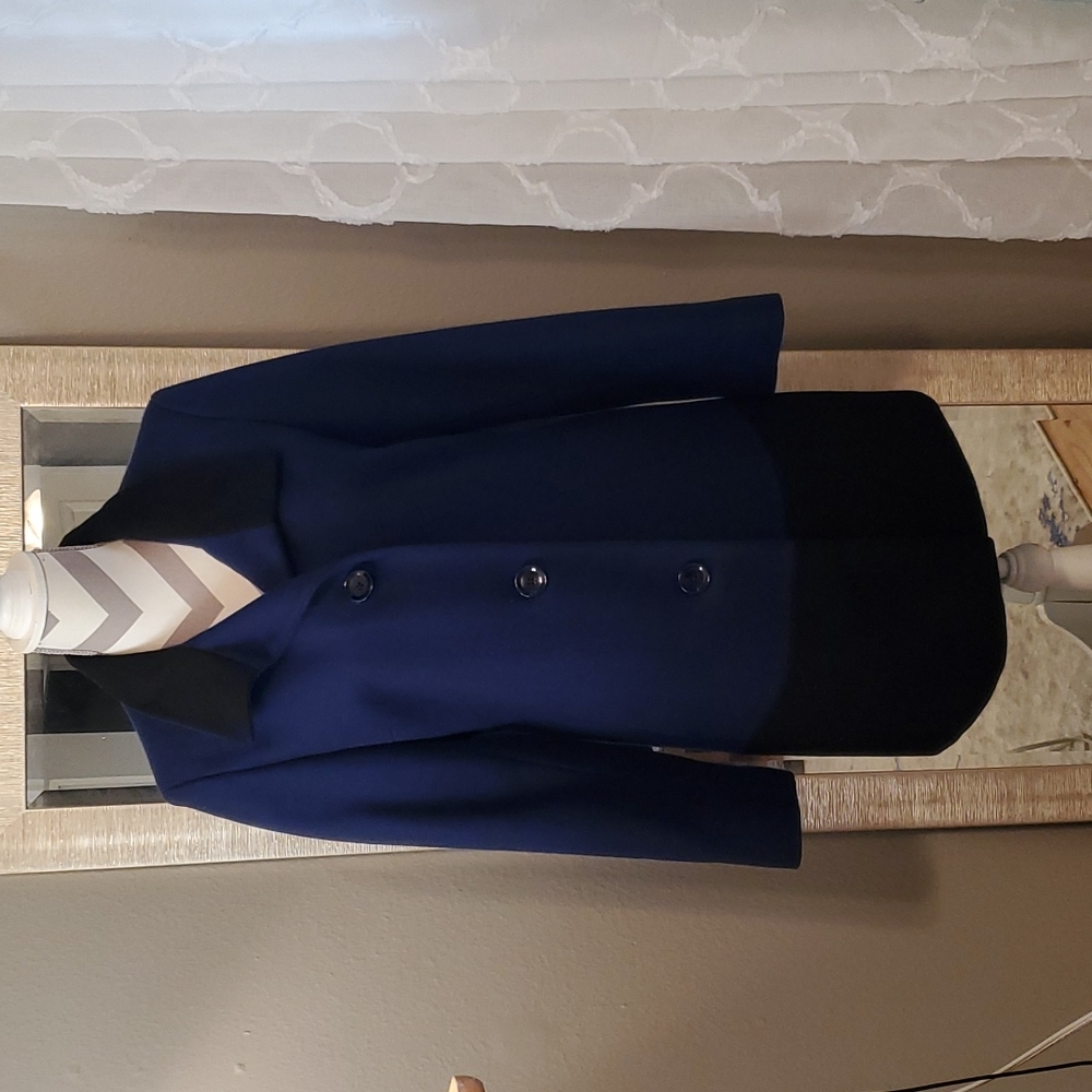 Coldwater Creek Color Block Wool Blend Coat - image 1